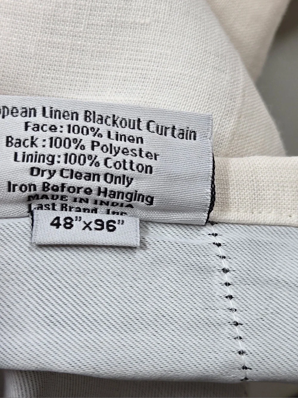 NWT QUINCE Set Of 2 48x96 European Linen True Blackout Curtains Cream 0475